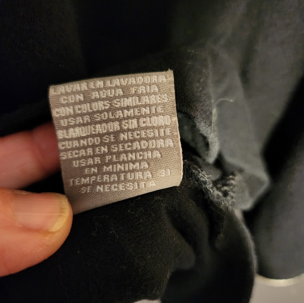 Black Cotton Tee With Floral Embroidery & Rope Detail by Capacity Sz L - Picture 11 of 12
